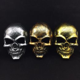 Scary Skull Ghost Masks Halloween Party Horror Mask Full Face Adults Men Protect Warrior Mask Bauta Party Mask Gold Silver Copper EMS free