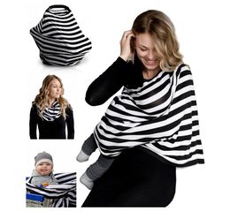 Ny multi-use stretchy infinity scarf baby bil säte täcker canopy nursing täcker amning kundvagn täcke