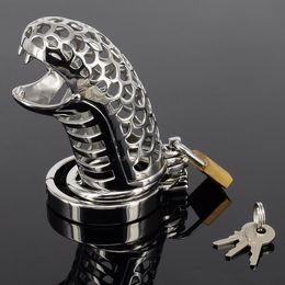 Snake Totem 2016 Male Chastity Device Cock Cage Special Chastity Belt Stainless Steel Penis Lock Sex Toys Products Metal Adult Game