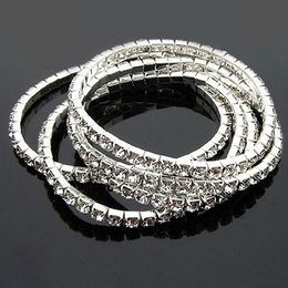 Whole- Women's Silver Plated Crystal Rhinestone Bangle Party Jewellery Gift Cuff Bracelet 6Y4S 7G56 9JCV2620