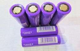 HOT High-Quality purple INR 18650 Batteries 35A 2500mAh flat top lithium For Electonic Cigarette Free DHL
