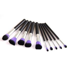 Kabuki Style 10pcs Pro Makeup Brushes Make up Tools Sets Cosmetis Brush 5Colors 500sets DHL Free