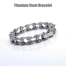 Titanium Steel Biker Bicycle Motorcycle Chains Invisible Safety Buckle Bracelet Wristbands Brace lace Male Trendy Jewellery Boys Accessories