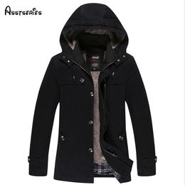 Wholesale- 2017 Autumn And Winter The New Style Of Men's Coat Cotton Plus Cashmere Thickening Men's Windbreaker Men Jackets D162