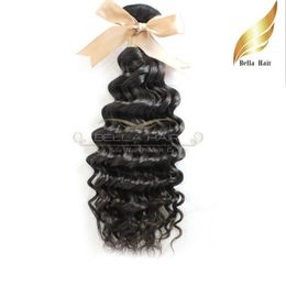 8a 10 34 brazilian deep wave wavy 3pcs lot human hair weaves extensions natural Colour hair wefts bellahair