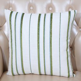 Classic Stripe Linen Cushion Cover Merry Christmas Pillow Case Cotton Sofa Chair Covers Decorative Cushion Lumbar support Pillow