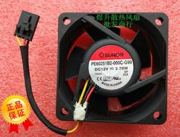 Original SUNON PE60251B2-000C-G99 DC12V 2.79W 60*60*25MM (3 wire 4 hole DuPont plug) power dissipation fan