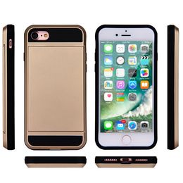 Fashion 3-in-1 Slide Card Holder Cases Card For iPhone 7 7Plus Case Storage Phone Shell for iphone 6plus 6 5S Samsung Note 5 4 S7 S6 cases