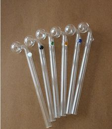 15cm Curved Glass Pipes Glass Oil Burners Pipes Glass Bongs with Six Colour Glass Water Pipe