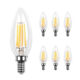 Led Candelabra Bulb Base COB LED Filament Flame Vintage Candle Light Bulb For Home,Kitchen,Dining Room,Bedroom,Living Room,2W 4W 6W