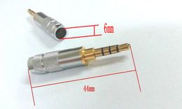 20pcs Gold 3.5mm Stereo 4 Pole Repair Headphone Jack Plug Cable Audio Solders
