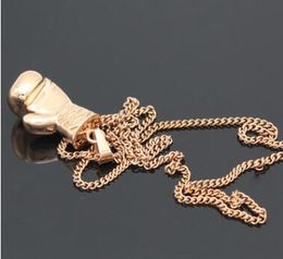 Stainless steel boxing glove Necklace Sports equipment Gold Silver boxing glove pendant hip hop jewelry men women statement jewelry