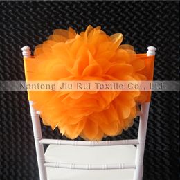 100PCS Free Shipping Orange/Watermelon Red 2 Colour For Choice 35cm dia Lycra Chiavari Chair Band For Wedding Use