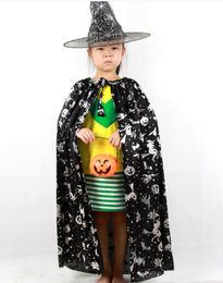 Halloween children clothing magician cloaks children cloak witch cloak + hat two sets party decoration kids cosply witch cloak caps