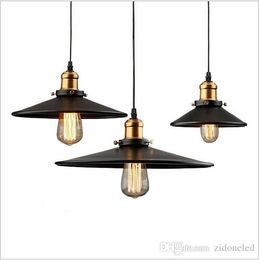 New Loft RH Industrial Warehouse Pendant Lights American Country Lamps Vintage Lighting for Restaurant/Bedroom Home Decoration Black