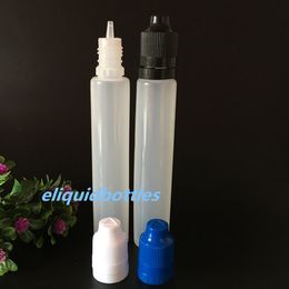2018Wholesale Plastic Empty Dropper Refillable Bottle 1OZ Pen Shape PE 30ml E liquid Bottles With Tamper Evident Caps Long Thin Tip