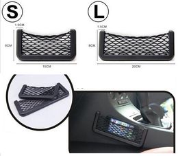 New Black Car Net Organiser Pockets Car Storage Net Automotive Bag Box Adhesive Visor Car Bag For Tools Mobile Phone