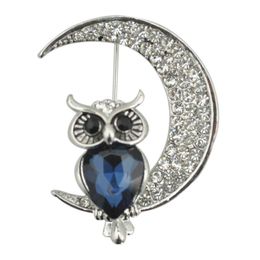 The New Listing Fashion Delicate Owl Lovely Crystal Acrylic Animal Brooch For Jewelry Wholesale Pins