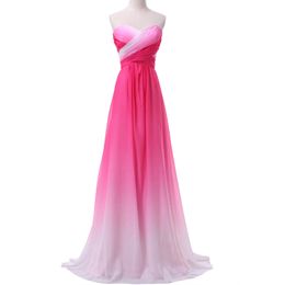 Hot Sale Real Picture Ombre Evening prom dresses Summer New Gradient Colorful Sexy party Dresses vestido de festa prom gowns HJ07