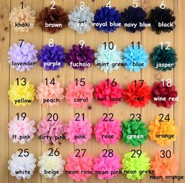 Newest Chiffon Flowers For Baby Girl Headwear Girls Head Flower Hair Accessories Fabric Chiffon Flowers With children's headdress 2440