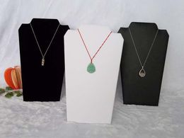 necklace easels Australia - Large Black White leatherette Velvet Folding Necklace Jewerly Display Pendant Stands Cardboard Easel Stand Holder Rack Showcase Free Ship