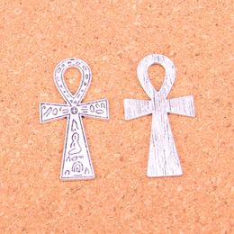 38pcs Antique Silver Plated egyptian ankh life symbol Charms Pendants for European Bracelet Jewelry Making DIY Handmade 39*21mm