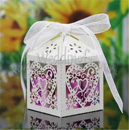 FREE SHIPPING 200PCS 6Colors Laser Cut Heart Candy Boxes Wedding Faovr Boxes Ragalos de Boda Birthday Party Supplies