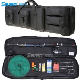 Army Backpacks Folding Fishing Rod Case Canvas Fishings Pole Tools Storage Bag