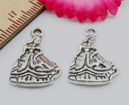 Free Ship 200Pcs Tibetan Silver Girl Charms Pendant For Jewellery Making 21.5x15mm