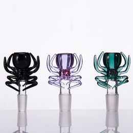 Colourful Spider Herb Holder With 14mm 18mm Male Joint Smoke Tool Glass Bowl Glass Bong Accessory