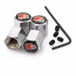 Car Styling 4PCS Anti-theft Sline S Line Car Wheel Tyre Valves Caps Stem Air Covers For Audi S3 S4 S5 S6 S8 A1 A3 A4 A5 A6 A7 TT RS4