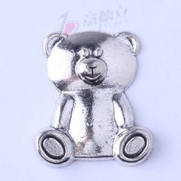 10 pcs 28 x 20 x 1 mm Wholesale Metal Stuffed Teddy Bear Charms Charms for Necklace Bracelet Anklet Making