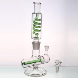 Bubblers Bongs Water Pipes Coil Perc Inline Perc Green Green Bongs Oil Rigs Coil Spring Perc Recyler Oil Rigs Glass Bong Smoking Pipes