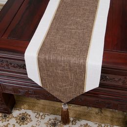 180x33 cm Length Patchwork Classic Table Runner Linen Fashion Simple Coffee Table Cloth High End Dining Table Protective Pads Placemat