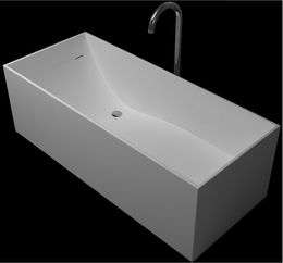 1700x720x540mm Solid Surface Stone Bathtub Rectangular Freestanding Corian Seamless Pure Acrylic Tub RS6514