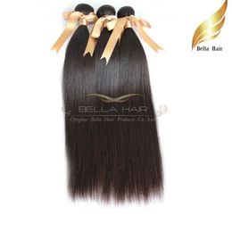 100 brazilian virgin hair extensions hair bundles straight hair weaves 3pcs lot double weft natural color bellahair