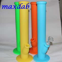 new silicone water pipe glass bongs oil rigs glass bong 14 height with 14 4mm joint silicone hookah