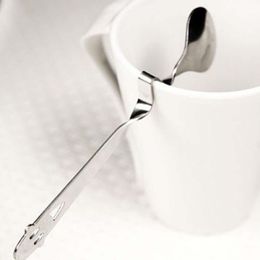 1Pc Cute Smile Face Stainless Steel Coffee Milk Tea Porridge Condiment Spoon #R671