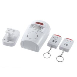 Wireless PIR Bewegungssensor Alarm Einbruchalarm Bewegungsalarm 2 Fernbedienungen Home Security Shed Garage