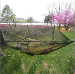 2person Camping Hammock Lightweight Nylon Parachute double Hammock bed with Mosquito net rope hammock chair Portable swing sofa bed
