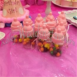 FREE SHIPPING 70PCS Baby Bottle Candy Box Party Supplies Baby Feeding Bottle Wedding Favors and Gifts Box Baby Shower Baptism Decoration