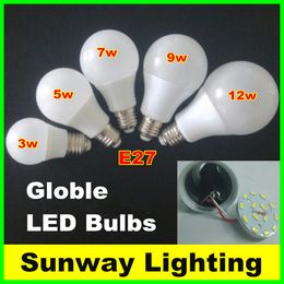 Розничная Диммируемый A60 A19 SMD2835 B22 E27 Светодиодные лампы 3w 5w 7W 9w 12w A60 A19 LED Globe огни Лампы AC85-265V