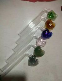 Heart-shaped Colourful glass pot, Wholesale Glass Bongs, Glass Water Pipe, Hookah, Smoking Accessories,