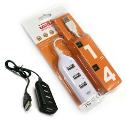 Wholesale 100pcs/lot High Speed Mini 4 Ports USB 2.0 Hub USB Port For Laptop PC Computer Laptop Peripherals Accessories