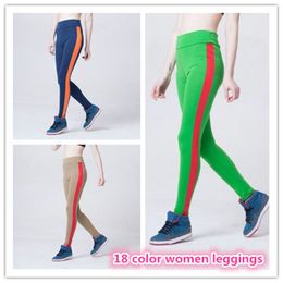 Wholesale 18 Colour women yoga leggings tight fit leggings sport yoga pants Elastic Fitness Gym Clothing Tights Sportswear out313