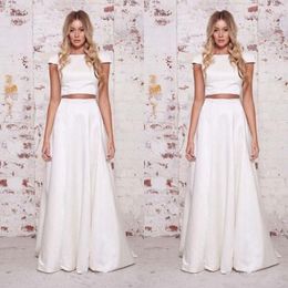 The Wild Hearts Bridal 2020 New Two Piece Wedding Dress Open BacK Cap Sleeve Top A-line Skirt Beach Bridal Gowns Elegant Wedding Dresses 035