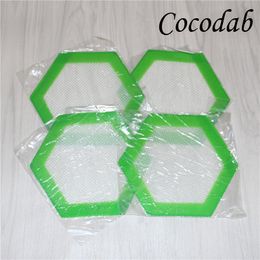 hexagon food grade silicon nonstick silicone dab mat for wax 7070mm bho wax dab pad mats pass fda lfgb test