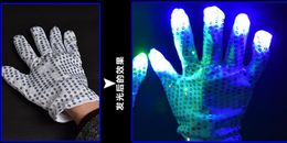 LED Glow Flashing Sequins Gloves Party Dance Finger Lighting Mittens Gloves bar Halloween Christmas performance stage props festive supply
