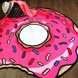 Round Yoga Mat Picnic Planket Pizza Hamburger Donut Polyester Peach Shower Towel Planket Free Shipping P