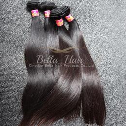 natural Colour indian hair extensions 9a 4pcs lot full head straight human hair extension free bella hair